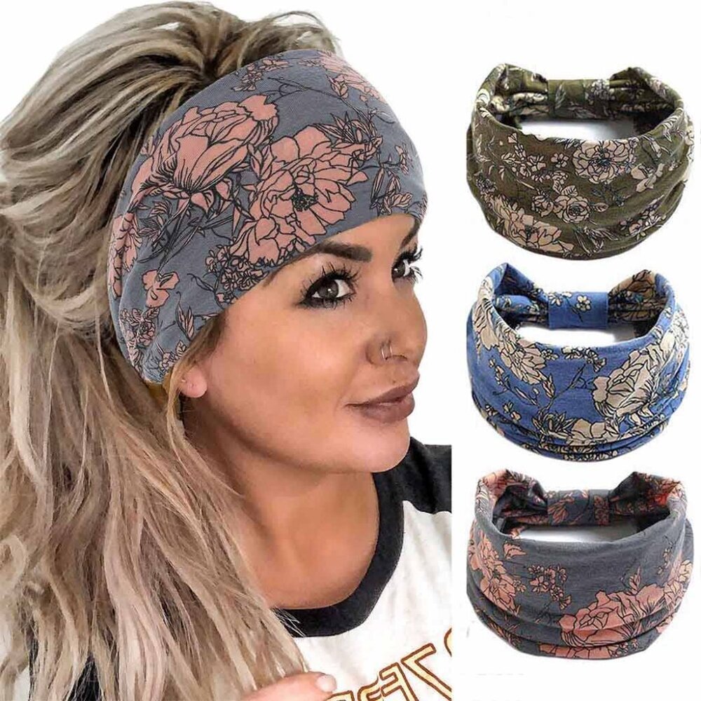 Boho Bandeau Headbands Wide Knot Hair Band Stretch Turban Head Wraps Fashion Hai